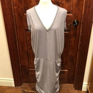 NWOT Athleta Topanga Gray Ruched Super Soft Athletic Midi Dress